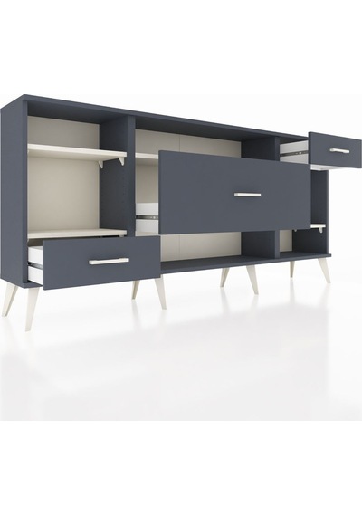 Arges Konsol 4 Raflı 3 Çekmeceli 176x30x83 Antrasit-aytaşı/antrasit Aytaşı/antrasit Arges Konsol 4 Raflı 3 Çekmeceli 176x30x83 Antrasit-aytaşı/antrasit Aytaşı/antrasit
