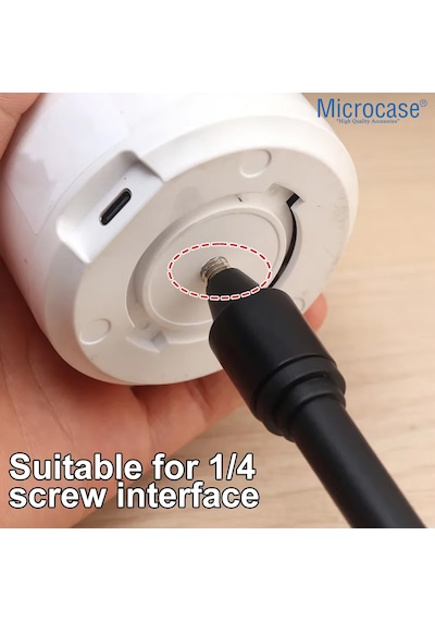 Microcase Kıskaç Tutacaklı 1/4 Vida Girişli Esnek Web Kamera Bebek Kamerası Tutucu - Al5013 Siyah