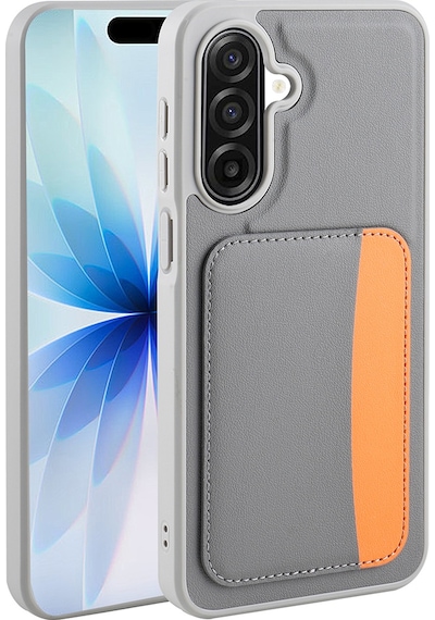 More Tr Samsung Uyumlu Galaxy A17 Kılıf Kartlıklı Zore X-kart Silikon Kapak - Koyu Gri