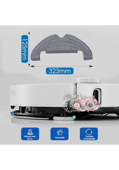 Dreame D10 Plus İle Uyumlu Robot Süpürge Mop Pedi / Bezi 2 Adet