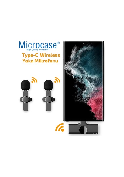 Microcase AL3009 Kablosuz Type-C Yaka Mikrofonu 2'li