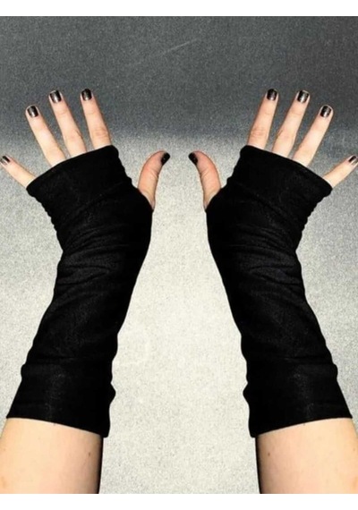 Tezzgelsin Unisex Siyah Punk Kolluk Eldiven Siyah