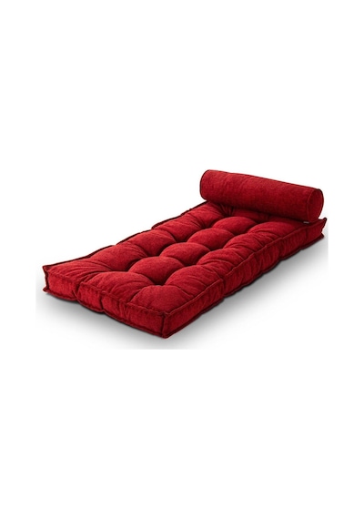 Sofa Buklet Kapitoneli Yer-sedir Minderi - Kırmızı Kırmızı