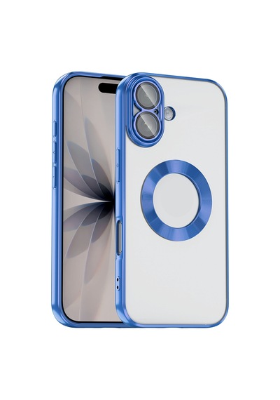 Apple iPhone Uyumlu 17 Kılıf Kamera Lens Korumalı Logo Gösteren İnce Hafif Pazarplus Mavi