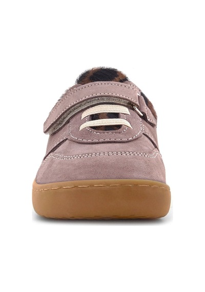 Rakerplus Bob Hakiki Deri Açık Kahve Desenli Barefoot Cırtlı Lastikli Bebek Sneaker Ayakkabı Kahverengi