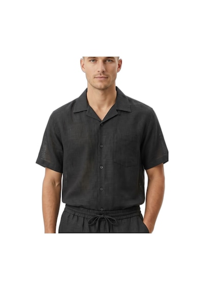 Only & Sons Onslaurence Lınen Resort Collar Ss Noos Erkek Mavi Gömlek - 22036242