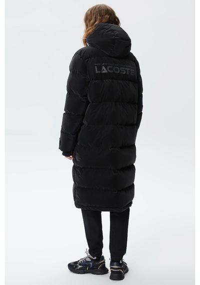 Lacoste Kapitone Down Fill Jacket Kapişonlu Yaka Kadın Mont Siyah