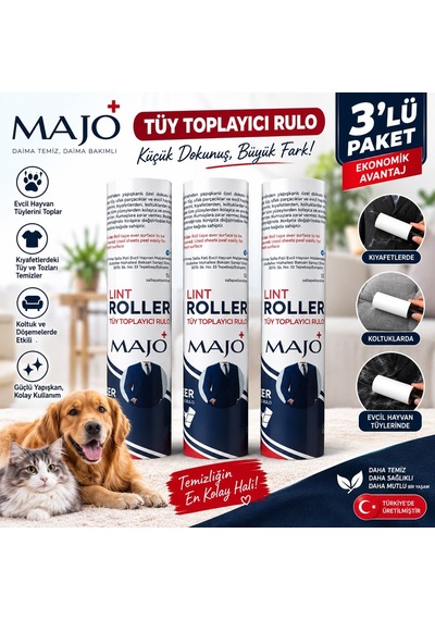 Majo 24 Cm Tüy Toplama Yedek 3'lü Paket