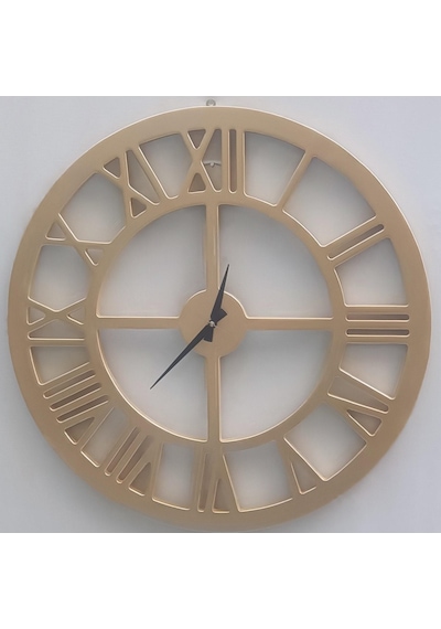 1448bng90272 Hobi Adn Dekoratif Duvar Saat Ahşap Mdf Cnc Kesim Parlak Gold Renk El Yapım Altın