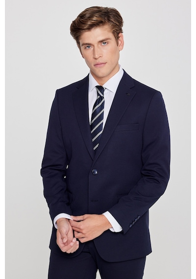 AC&Co / Altınyıldız Classics Erkek Lacı Slim Fit Dar Kesim Mono Yaka Beli Bağlamalı Kapak Cepli Esnek Takım Elbise Lacı