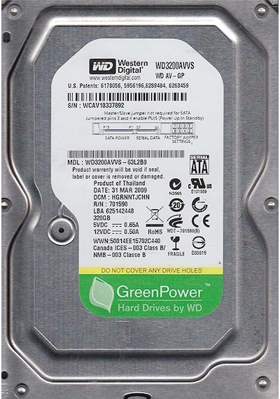 Western Digital AV-GP WD3200AVVS 320 GB HDD