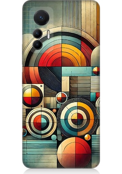 Xiaomi Mi 12 Lite 5g Uyumlu Soyut Geometrik Renk Dalgası Desenli Silikon Kılıf Çok Renkli