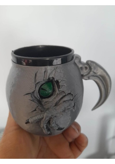 Ejderha Gözü Kuluçka Bardak Tutucu - 3d Baskı Fantasy 14x11x10 Cm
