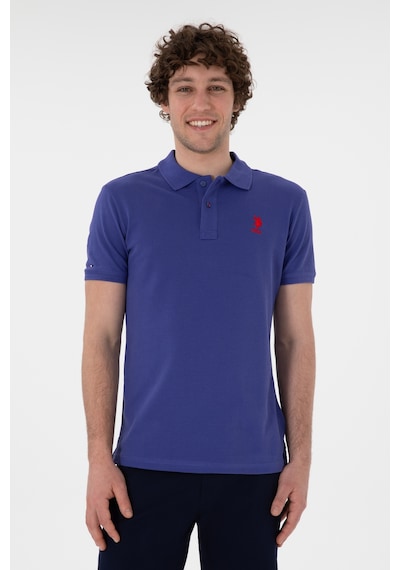 U.S. Polo Assn. Erkek Slim Fit Polo Yaka Saks Basic Tişört 50298041-VR212