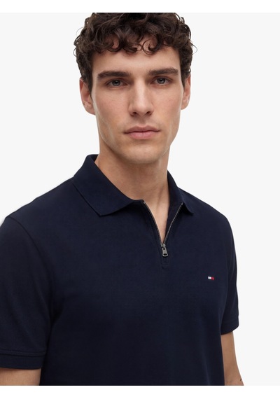 Tommy Hilfiger Merc Pıque Zıp Reg Polo Erkek Mavi T-shirt - Mw0mw43282