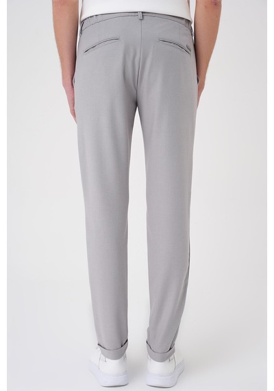 Efor Comfort Fit Beli Lastikli Dokulu Gri Jogger Pantolon P 1186 Gri