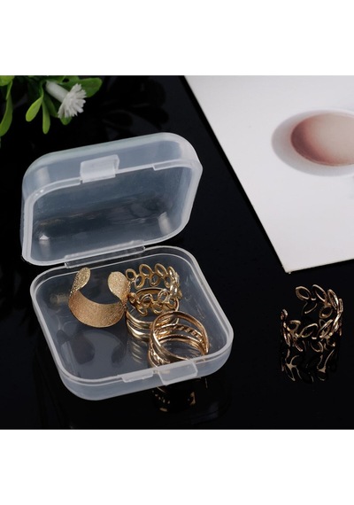 5 Adet Mini Şeffaf Plastik Saklama Kabı Şeffaf Kare Kutu Küpe Takı Plastik 32 X 35 Beyaz Cn Diğer