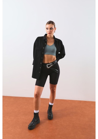 Markapia Woman Kadın Siyah Biker