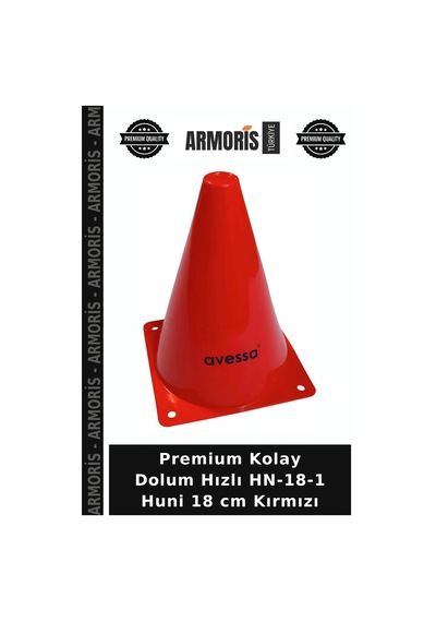 Premium Kolay Dolum Hızlı Hn-18-1 Huni 18 Cm Kırmızı