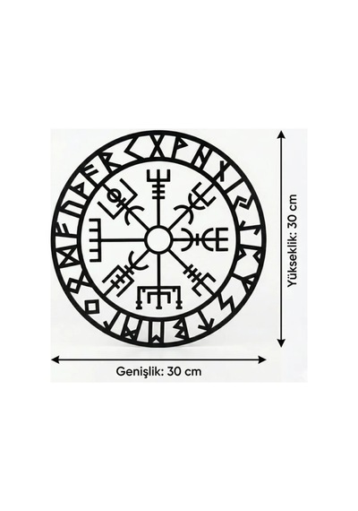 Viking Pusulası Vegvisir Duvar Tablosu Mdf Lazer Kesim Nordik Duvar Süsü Modern Dekor Renk
