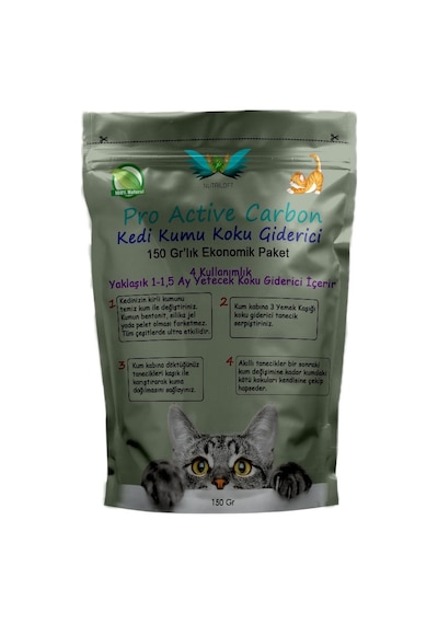 Pro Active Carbon Dört Kullanımlık Kedi Kumu Koku Giderici 150 G