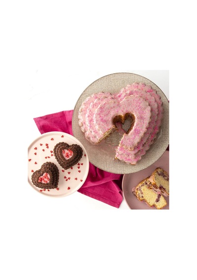 Nordicware 6 Lı Mini Kalp Kek Kalıbı - Platin