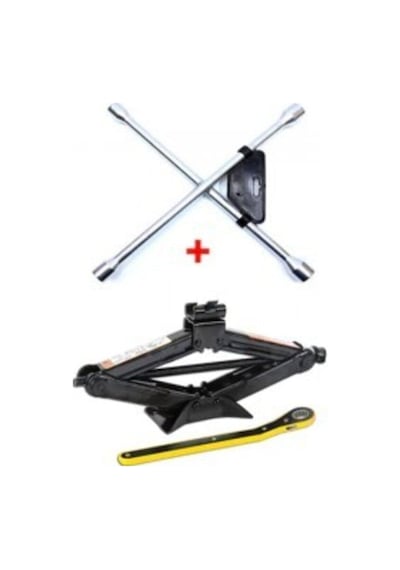 Mfk Oto Krikosu 1.5 Ton Makas Cırcırlı Araç Kriko + Bijon Anahtarı - Cırcır Ve Bijon Anahtarı Set
