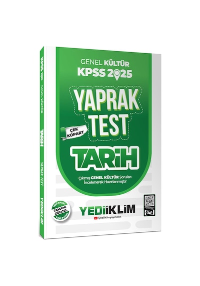 Yediiklim Yayınları 2025 Kpss Genel Kültür Tarih Çek Kopart Yaprak Test