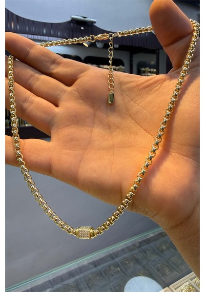 Tekli Fıçı 50 Cm Kolye Altın