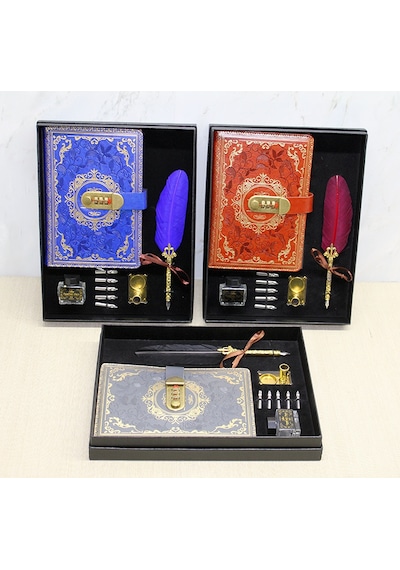 Şifreli Deri Defter Ve Divit Hokka Seti - 9078207443488rx8