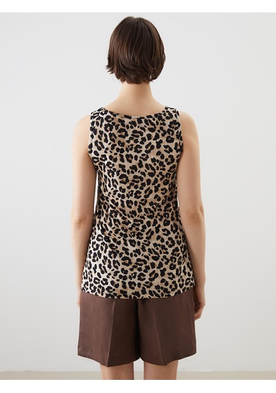 Lcwaıkıkı Classic Kahverengi U Yaka Leopar Desenli Kadın Atlet