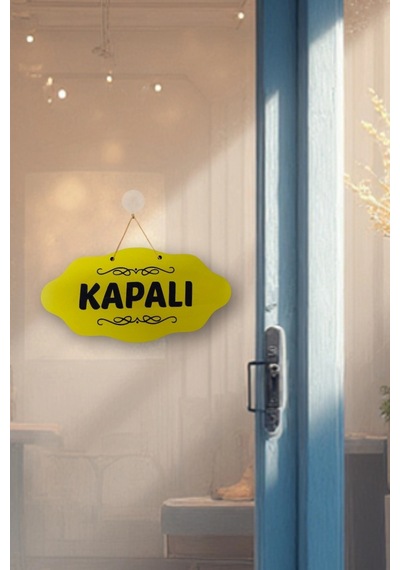 Dekoratif Açık-kapalı Tabelası - Sarı