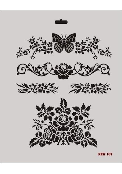 Rich New Seri N-107 Stencil 35X25 Cm