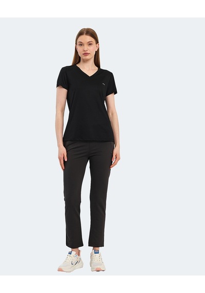 Slazenger RIVE Kadın V Yaka Siyah Tişört