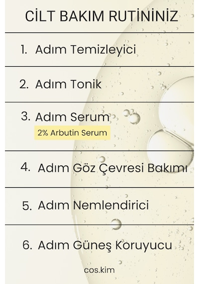 %2 Arbutin Cilt Tonu Eşitleyici Ve Aydınlatıcı Cilt Bakım Serumu 2% Arbutin Serum 30 Ml