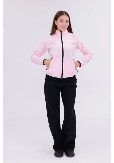 Monox Kadın Slim Fit Tam Fermuarlı Polar Ceket Pembe