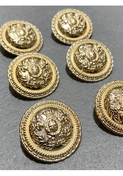 Trençkot Ve Kaban Düğmesi Çelenk Arma Modeli Gold 3 Cm / 6 Lı Set