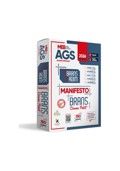 2026 MEB AGS TÜRKÇE-MATEMATİK-TARİH-COĞRAFYA-MEVZUAT 3 Adım 5li Manifesto 150 Adet Branş Deneme Seti