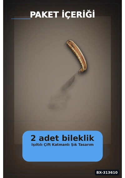 Bay Yaldız Kaplama Pirinç Dorika Ve Zirkon Taşlı Kadın Bileklik - 20 Cm Uzunluk Bx-313610 Najmaddin Standart