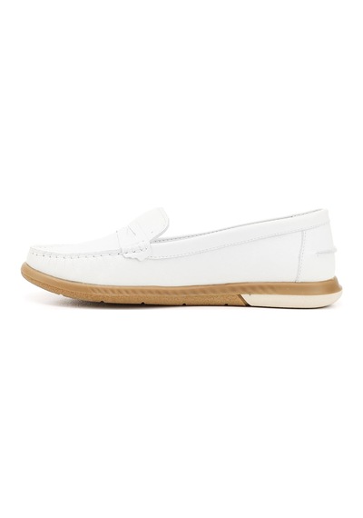 Gönderi(R) Gönderi R Beyaz Rok Hakiki Deri Comfort Loafer Beyaz