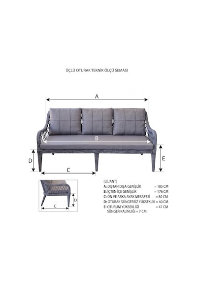 Kaş 3+1+1+masa Rattan Bahçe Balkon Mobilyası Bej