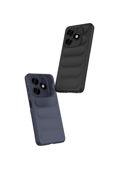 Zore Tecno Spark 20c Kılıf Esnek Tpu Oyuklu Arka Yüzey Tasarımlı Nvth Etnik Silikon Kapak - Siyah