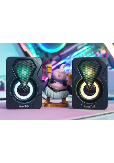 Leerfei Lf-1046 Rgb Led Mini Speaker 2 3 Watt Usb Hoparlör Seti