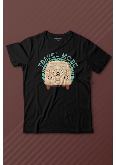 Kendim Seçtim Travel More Woswos Retro Hippi 60s 70s Baskılı Tişört Çocuk T-shirt 001