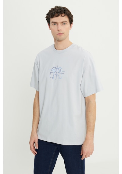 AC&Co / Altınyıldız Classics Erkek Grı %100 Pamuk Oversize Fit Rahat Kesim Bisiklet Yaka Baskılı Tişört Gri AC&Co / Altınyıldız Classics Erkek Grı %100 Pamuk Oversize Fit Rahat Kesim Bisiklet Yaka Baskılı Tişört Gri