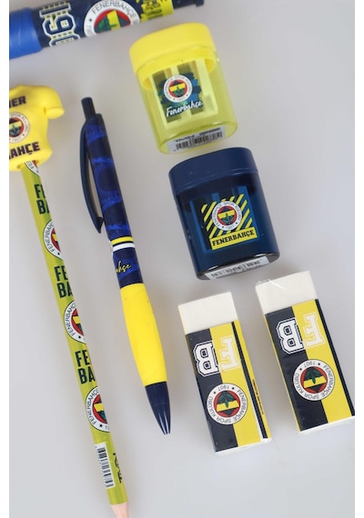 "dekomus Cep Defteri Hediyeli" Lisanslı Fenerbahçe Kırtasiye Seti Silgi Tepeli Kurşun Kalem,versatil Uçlu Kalem,2 Adet Silgi Altın