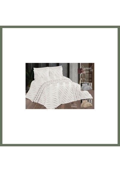 Bezos Çift Kişilik Yatak Örtüsü Krem 3 Parça Yatak Örtüsü Bedspread Bezos1