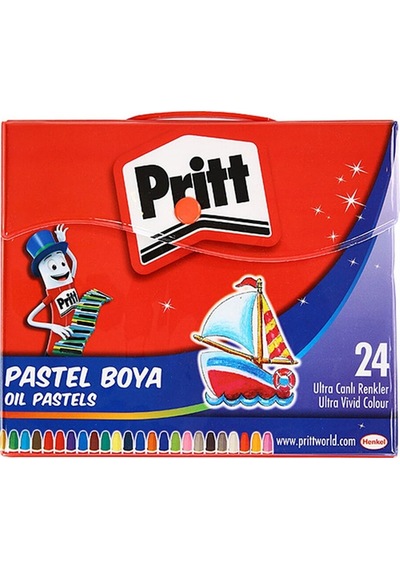 Çantalı Köşeli Pastel Boya 24'lü 24 Renk