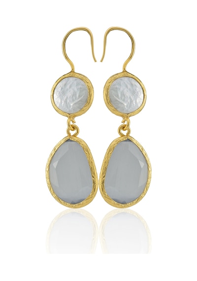 Kadir Jewellery 22 Ayar Altın Kaplama Kadın İnci Küpe -el İşçiliği Ve Hipoalerjenik Küpe Gri 68149268