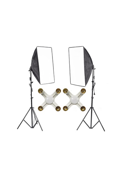 Deyatech 4 Duylu 50 x 70 CM Video ve Fotoğraf 2'li Softbox Seti + 8 x Lamba